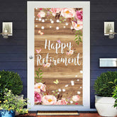 Lofaris Lighted Floral Wooden Happy Retirement Door Cover
